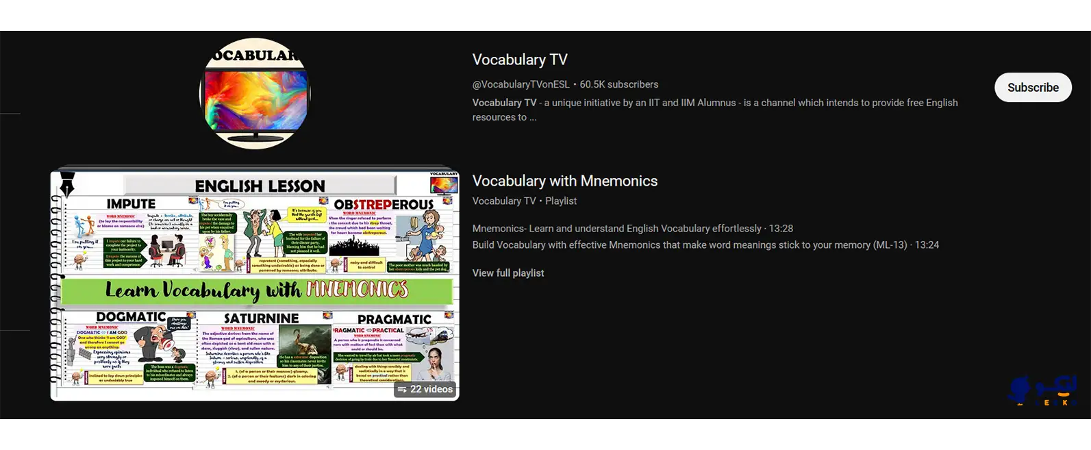 یادگیری زبان انگلیسی با یوتیوب: Vocabulary TV